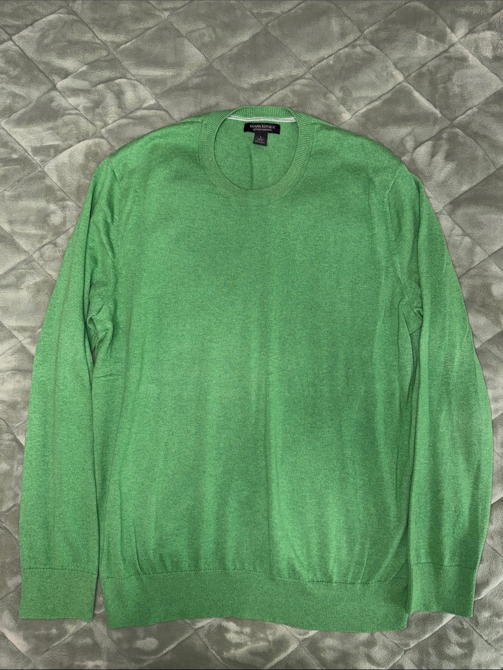 Banana Republic Men's Crewneck Sweater - Green (Cotton Cashmere)